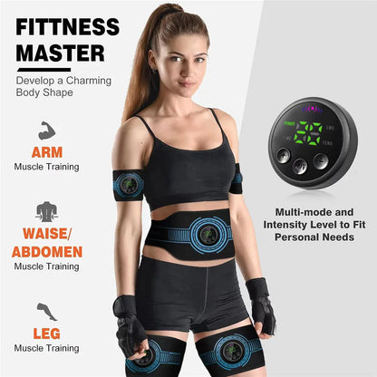 Abdominal Toning Belt EMS Muscle Stimulator Toner Waist Body Slimming Shaping Waist Arm Leg Massage Lose Weight Home Fitness