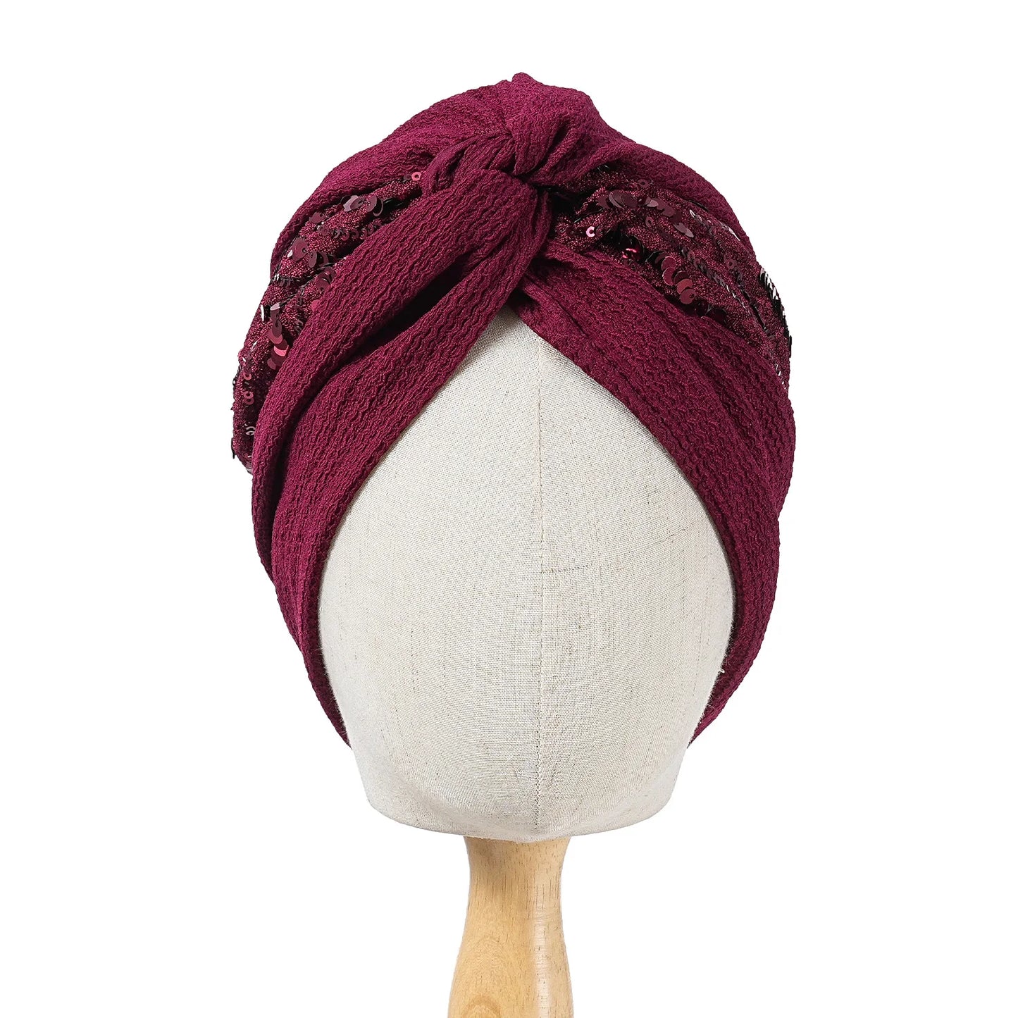 Bonnet For Women Cap Turban Folded Bud Exquisite Headscarf Casual Comfortable Fashion Versatile Warm Cross Hat Edge Wrinkle Lace