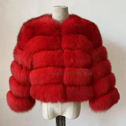 Women's Fashion faux fur coat super hot Autumn Winter women short Faux fox fur fluffy jacket high quality 5xl Ladies furry coats