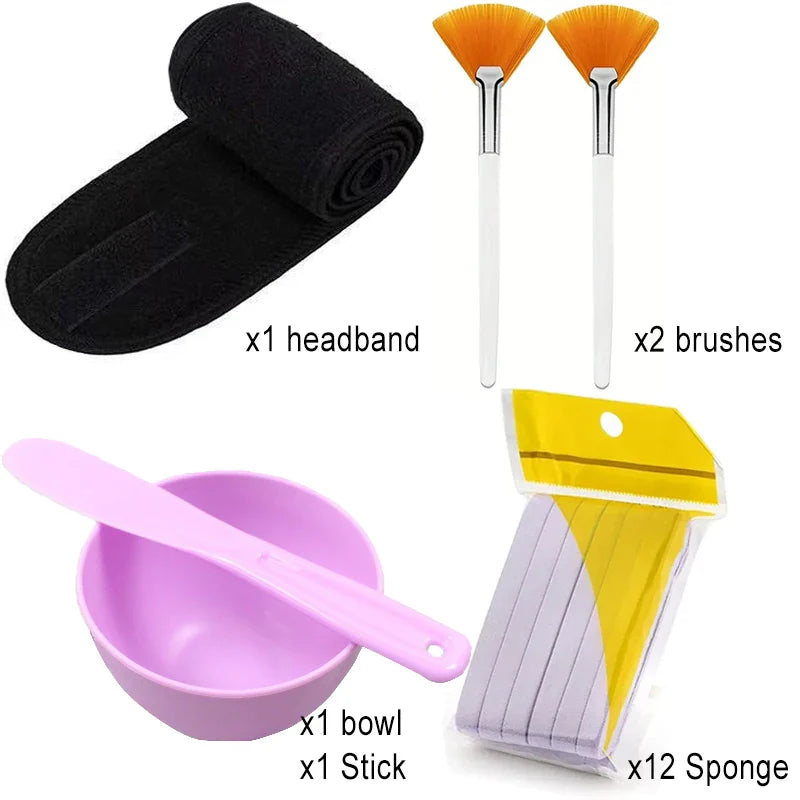 Facial Brush Mask Bowl Spoon Set Mask Brushes DIY Beauty Tools Cream Mud Film Adjusting Mixing Tool Skin Care Makeup Supplies