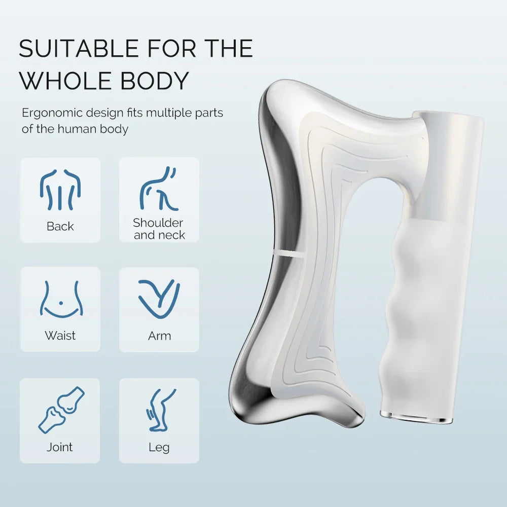 Fitness Muscle Scraping Massager Electric Fascia Knife Vibration Gua Sha Scraper Back Leg Body Relaxation Stainless Steel