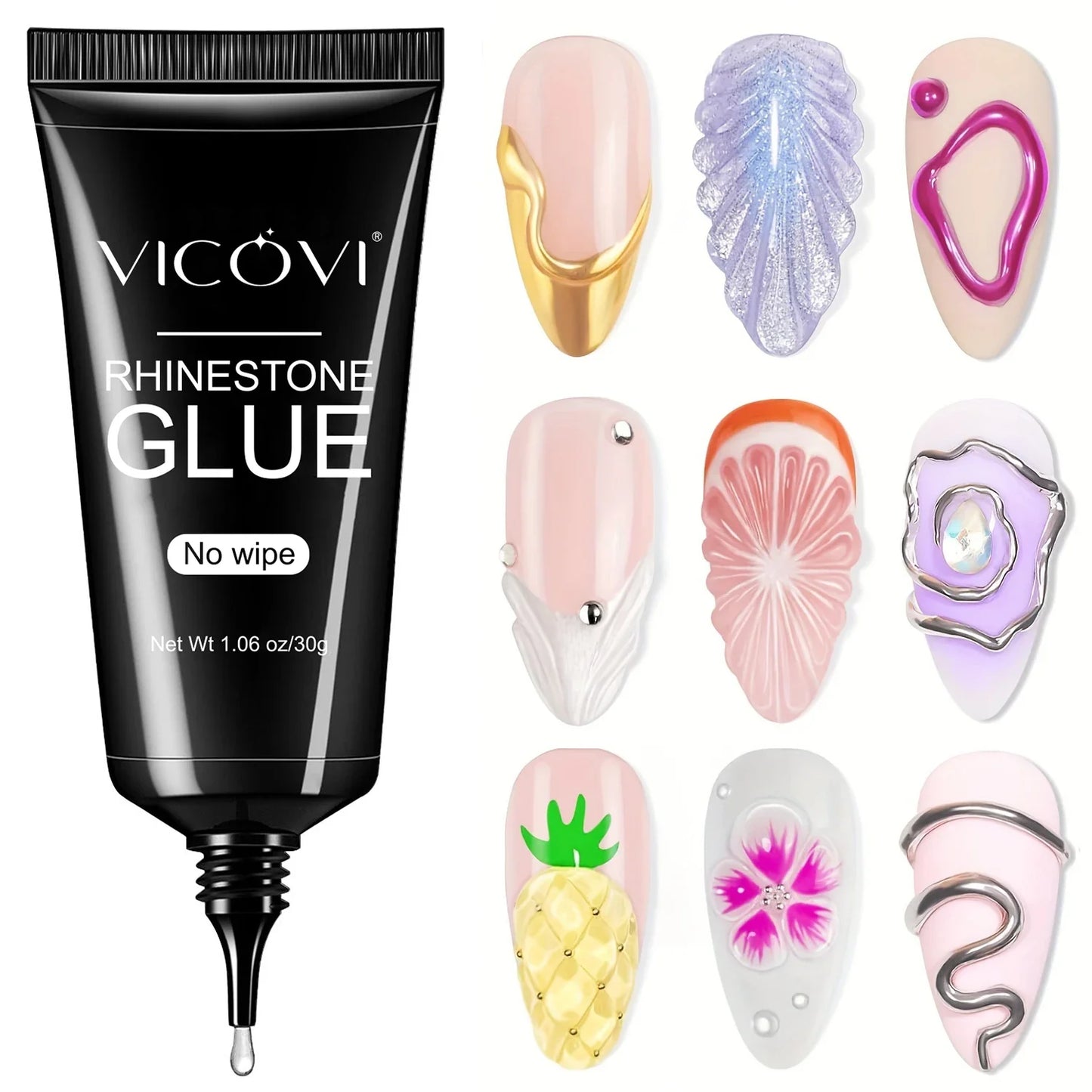 1 Jar Solid Nail Gel Glue for Fake Nail Tips Clear Acrylic Fake Tips Solid Gel Press On Poly Builder Gel UV Light Cured Glue