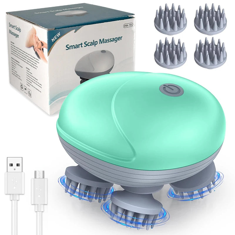 Electric Head Scalp Massager Body Shoulder Leg Arm Neck Deep Tissue Antistress Relax Kneading Muscle Tension for Cat Pet Massage