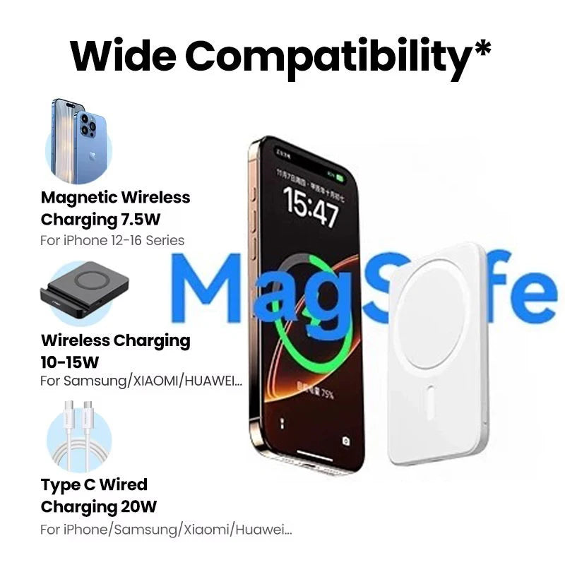 Original Magnetic Powerbank External Spare Battery Portable Wireless Charger Fast Charging For Apple iPhone Magsafes Power Bank