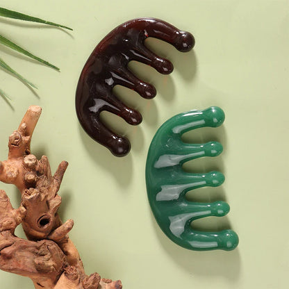 1Pc Five Teeth Meridian Massage Comb Resin Big Teeth Head Acupoint Therapy Artifact Claws Decompression Portable Scalp Comb