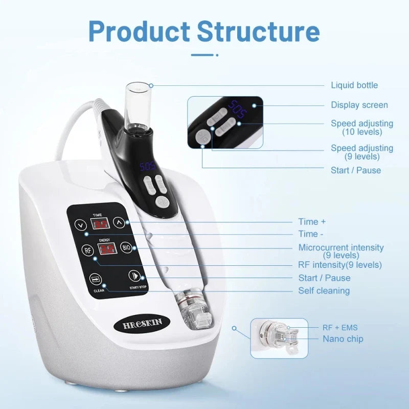 Portable RF Microcurrent Beauty Machine Lift Saggy Skin Brighten Dullness Hydrate Facial Moisturizing Equipment for Glowing Face