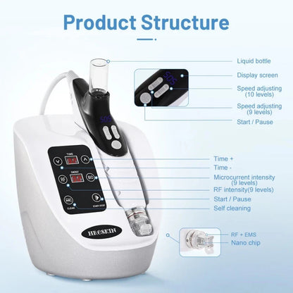 Portable RF Microcurrent Beauty Machine Lift Saggy Skin Brighten Dullness Hydrate Facial Moisturizing Equipment for Glowing Face