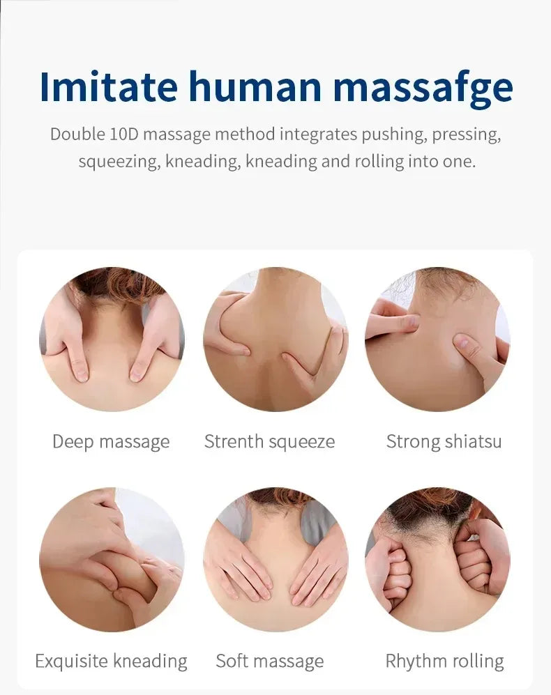Multifunction Massage Pillow Neck Shoulder Back Electric Healthy Home Car Shiatsu Massager