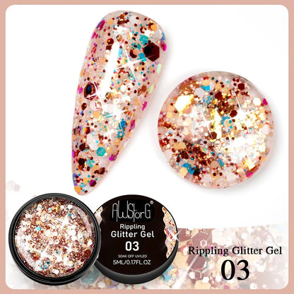 BOZLIN 5ml Sparkling Chameleon Mica Shell Gel Polish Colorful Sequins Manicure Semi Permanent Soak Off Nail Art Gel Varnish