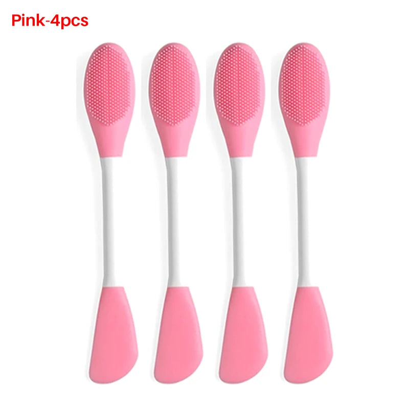 8/4/2pcs Face Brush Set Silicone Facial Mask Applicator Double-head Lotion Spatula Blackhead Face Lip Exfoliator Skin Care Tools