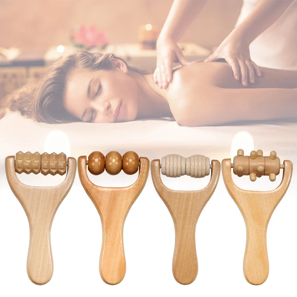2/4Pcs Wooden Massage Roller,Instantly Self Massage Waist Thigh, Leg, Hands Full Body Roller Tool Massager DIY Maderotherapy