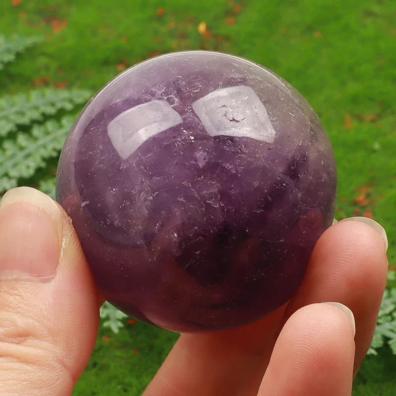 45mm Big Amethyst Massage Ball Natural Stone Cryatal Mineral Sphere  Hand Foot Massage Tool  Product Skin Care health Tool