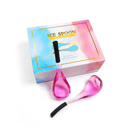Glass Cold Spoon For Face with Pure Dew Ice Skin Beauty Liquid Face Massager Ice Global Skincare Tools