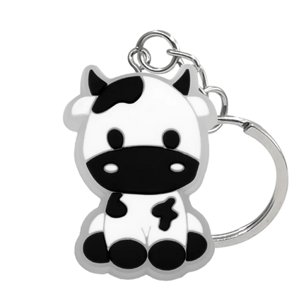 1PCS LED Keychains New Arrival Cute Unicorn Joystick Pig Flower Cat Cow Luminous Keyring Accessories for Car Women Men Key Gifts