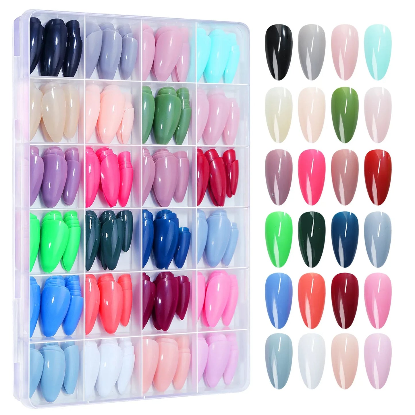 576Pc False Nail Press On Acylic Nails Extension Square Ballet Almond Full Cover Soft Gel Tips Extension DIY Manicure Kits Tools