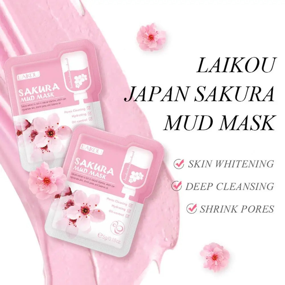 1/5/10 PCS Sakura Mud Mask Nourishing Deep Cleansing Korean SkinCare Product Hydrating Moisturing Skin Conditioning Brightening