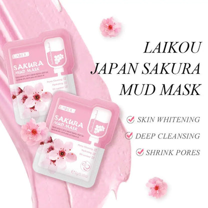 1/5/10 PCS Sakura Mud Mask Nourishing Deep Cleansing Korean SkinCare Product Hydrating Moisturing Skin Conditioning Brightening