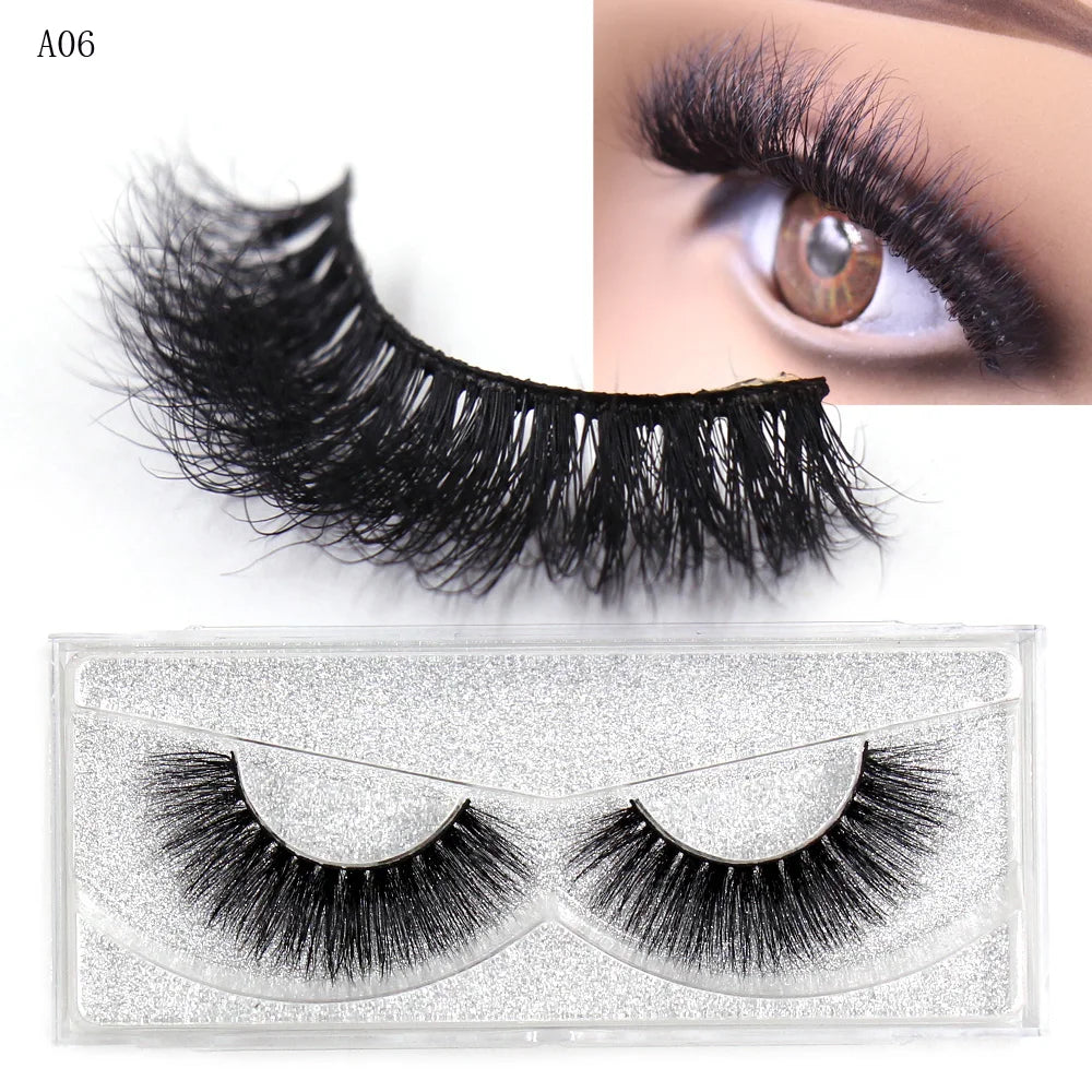 LEHUAMAO 3D Mink Eyelash Fluffy Cross Thick Natural Fake Eyelashes Lashes Dramatic Makeup Eye Lashes Handmade False Eyelash