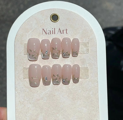 10Pcs French Handmade Press on Nails Candy Color Fake Nails Wearable Stick-on Nails False Nail Uñas Postizas Накладные Ногти 네일팁
