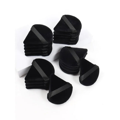 3-in-1 Black Velvet Powder Puff-Triangle Makeup Sponge for Liquid/Cream/Powder Blending,Non-Latex Soft Blender with Portable