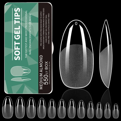 550Pcs Transparent Acrylic Fake Nails Full Half Cover Nail Tips Handmade Press On Nails 9 Styles Soft Gel Tips For Nail DIY