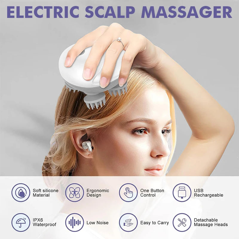 Electric Head Scalp Massager Body Shoulder Leg Arm Neck Deep Tissue Antistress Relax Kneading Muscle Tension for Cat Pet Massage
