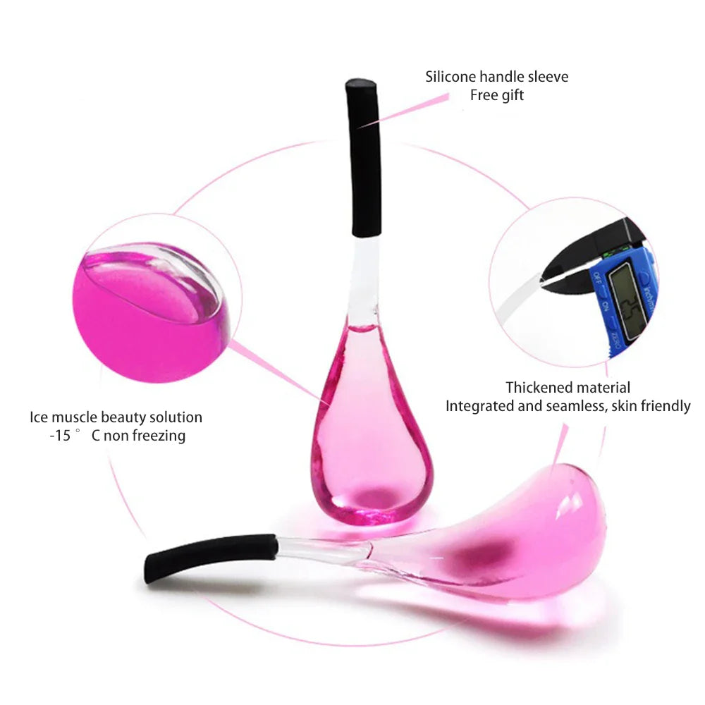 Glass Cold Spoon For Face with Pure Dew Ice Skin Beauty Liquid Face Massager Ice Global Skincare Tools