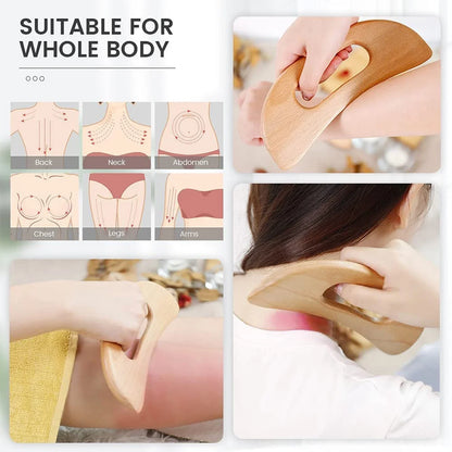Wooden Cellulite Massager Body Guasha Tool Lymphatic Drainage Massager Muscle Scraper Back Massage Tool Relieve Muscle Fatigue