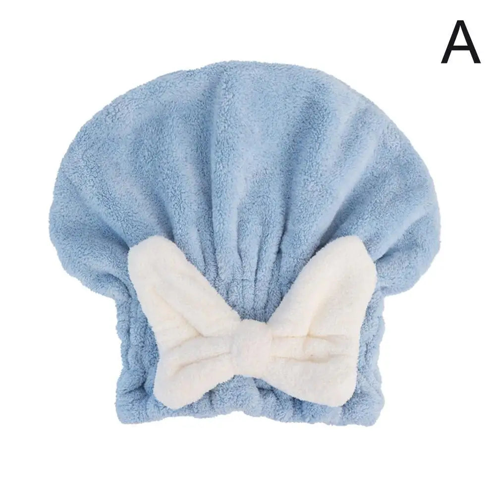 Microfiber Drying Hair Caps For Women Girls Quick Dry Hair Towel Turban Hat Bathing Soft Hair Towel Wrap With Cute Butterfly Bow