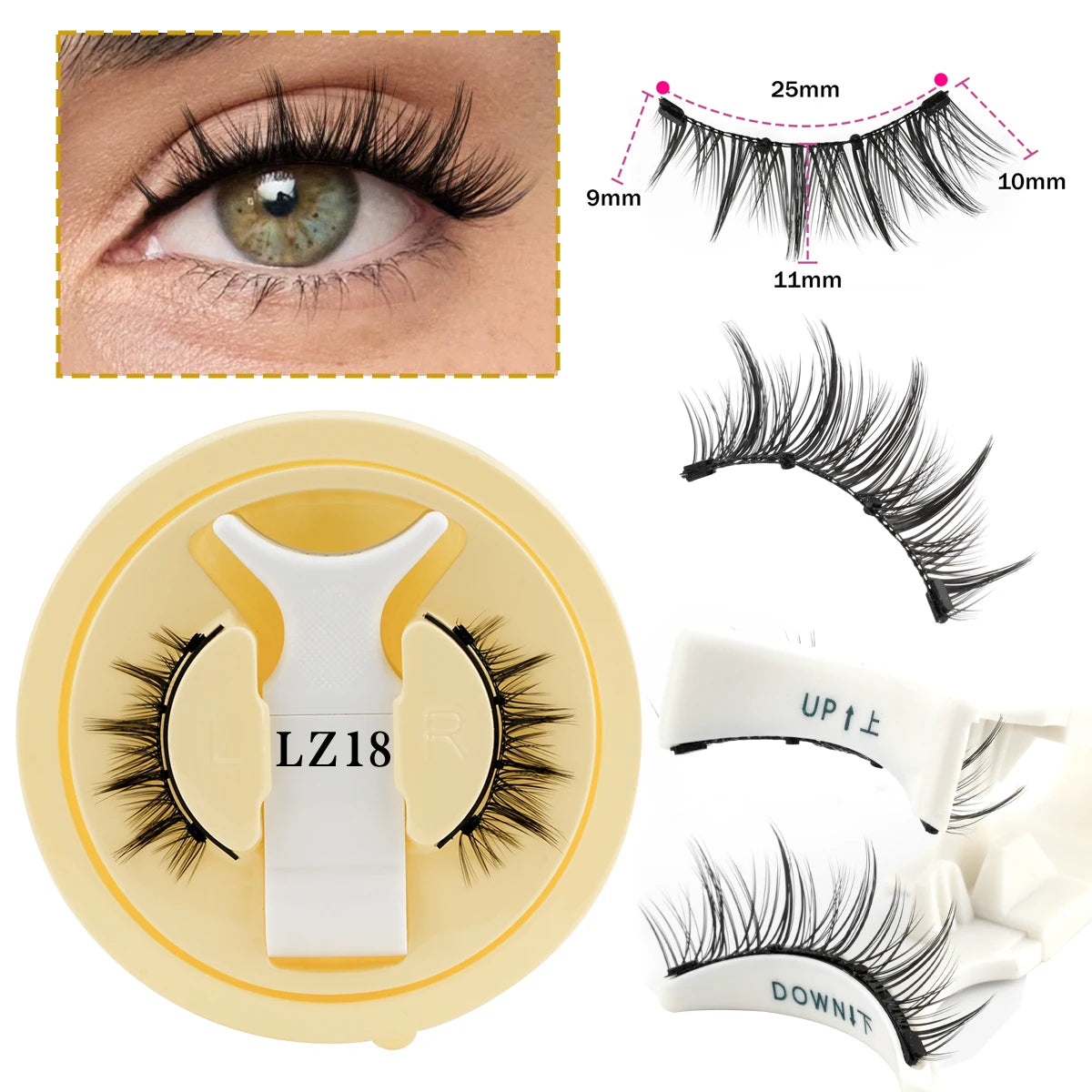 1 Pair Reusable Magnetic Eyelashes Set With Magnetic Tweezers Natural Faux Mink Lashes Fluffy Fake Eyelash Extension Makeup Tool