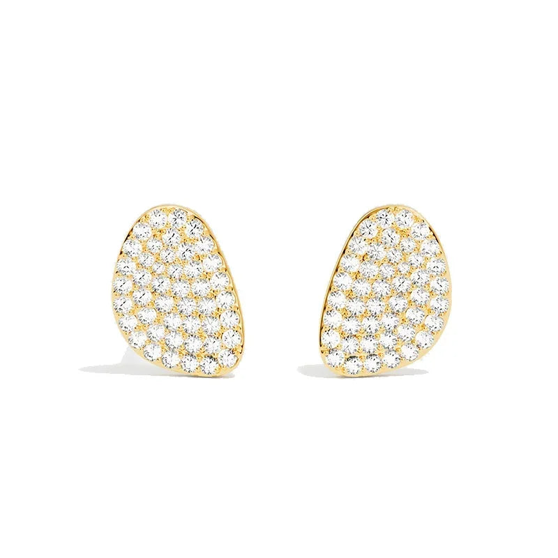 R&P  Silver Irregular Elliptical Geometry Ring Earrings Bracelet Necklace Women Classic Luxury Fashion Party Feast Jewelry