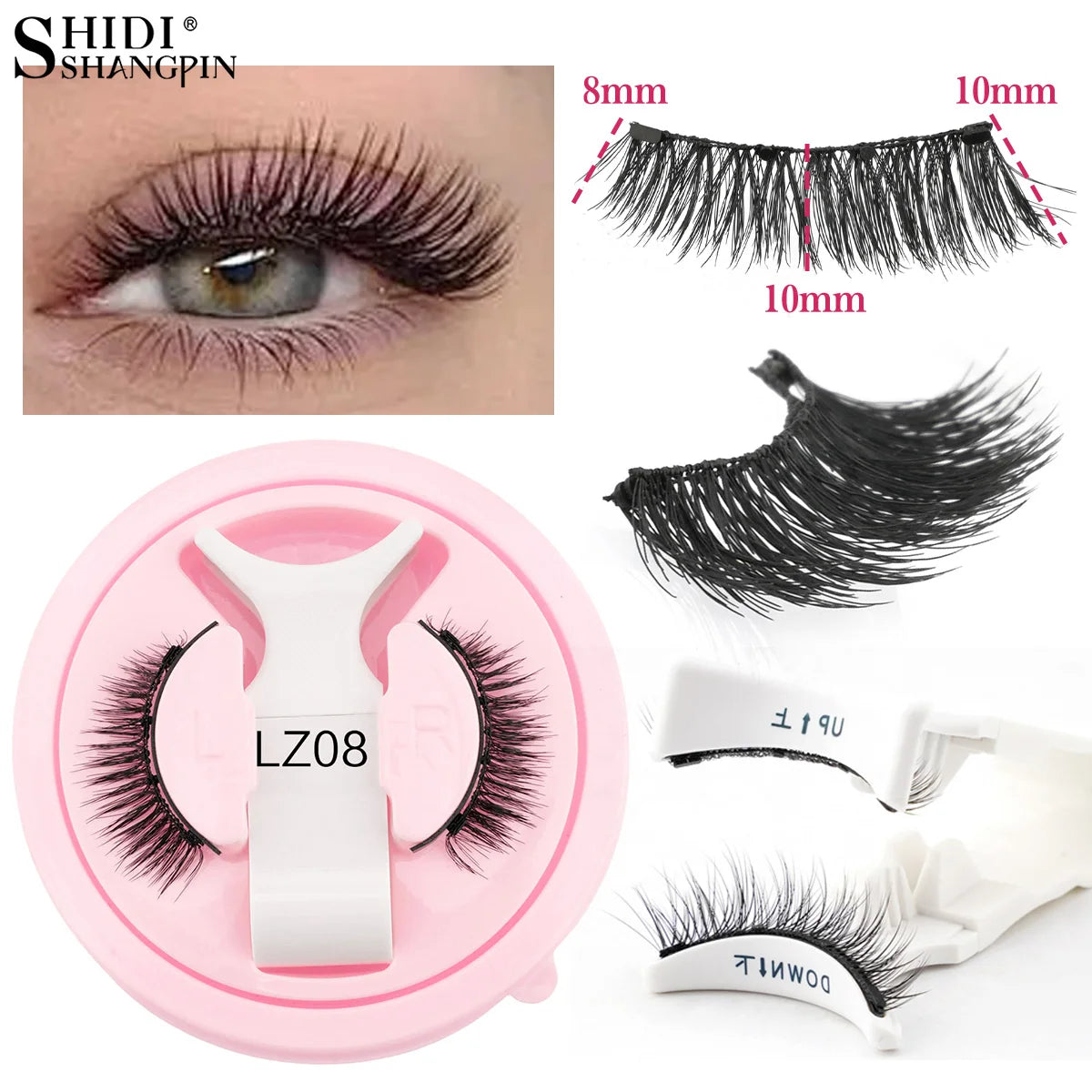 1 Pair Reusable Magnetic Eyelashes Set With Magnetic Tweezers Natural Faux Mink Lashes Fluffy Fake Eyelash Extension Makeup Tool