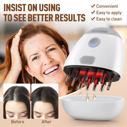 Electric Scalp Massage Brush Red Light Therapy Hair Growth Massage Comb Anti Hair Loss Liquid Oil Applicator Massager Tools