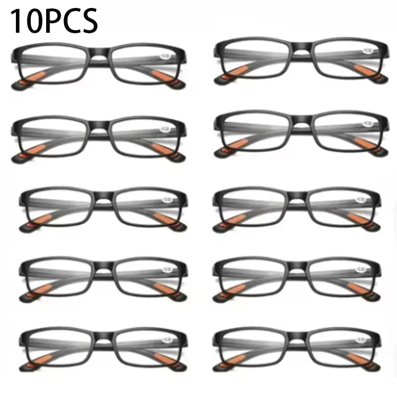 10 Pcs Reading Glasses Men Ultralight Anti Blue Light Presbyopia Eyeglasses Male Hyperopia Optical Eyewear Diopters +100 To+400