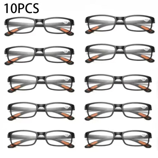 10 Pcs Reading Glasses Men Ultralight Anti Blue Light Presbyopia Eyeglasses Male Hyperopia Optical Eyewear Diopters +100 To+400