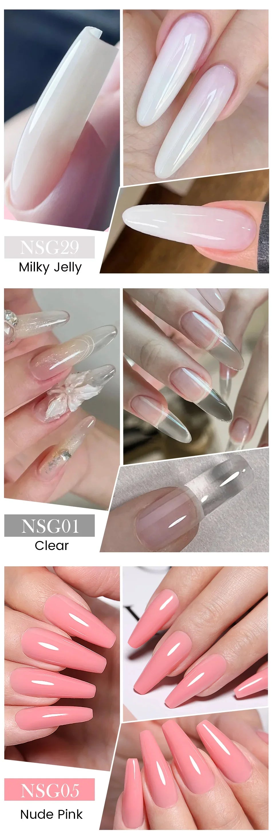 BORN PRETTY 15ml 3D Carving Jelly White Nude Non Stick Hand Solid Extension Nail Gel Polish Flower Acrylic Nail Art Building Gel