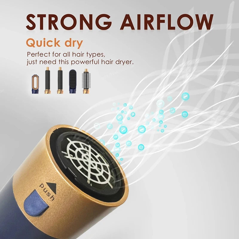 5 in 1 Hair Styler Powerful Fast Drying  Ionic Hair Dryer High Speed Hot Comb Brush Set Professional Hair straghtener