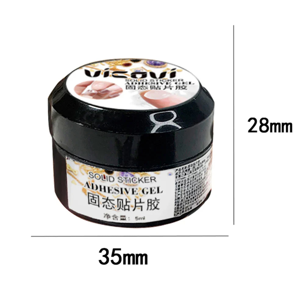 1 Jar Solid Nail Gel Glue for Fake Nail Tips Clear Acrylic Fake Tips Solid Gel Press On Poly Builder Gel UV Light Cured Glue