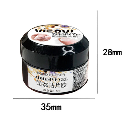 1 Jar Solid Nail Gel Glue for Fake Nail Tips Clear Acrylic Fake Tips Solid Gel Press On Poly Builder Gel UV Light Cured Glue