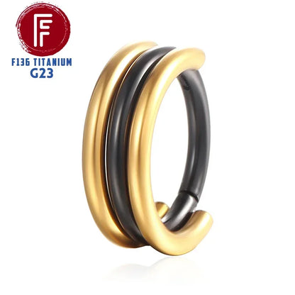 G23 Titanium Daith Cartilage Earrings 16G Helix Nose Septum Piercing Conch Hinged Clicker Body Jewelry Ear Ring Zircon Wholesale