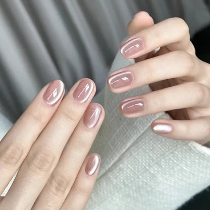 10Pcs Red Cat Eye Handmade Press on Nails Flower Fake Nails Wearable Stick-on Nails Full Cover False Nail Uñas Postizas 네일팁