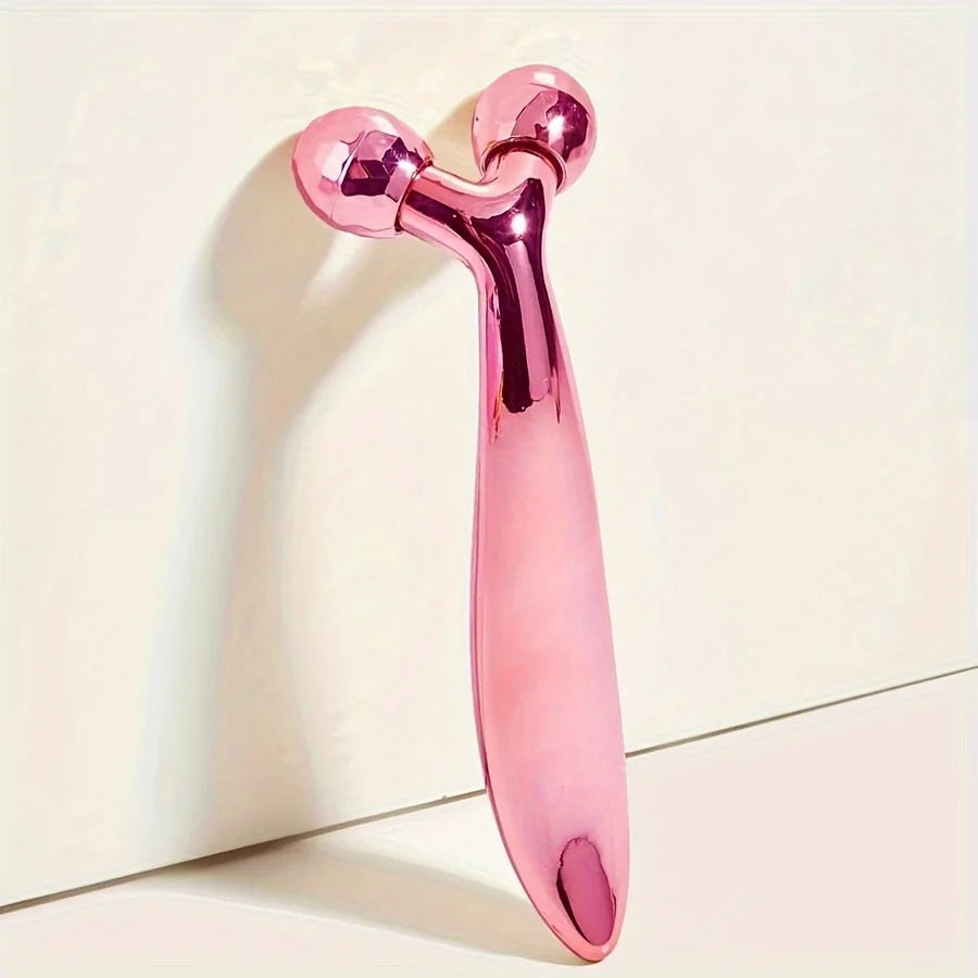 One Piece 3D Face Massager 360 Degree Rotating Face Eyes Massage Roller Handheld Y Shaped Face Beauty Tool Beauty Equipment