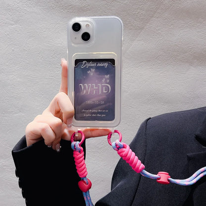 Card Holder Phone Case For iPhone 16 Pro Case iPhone 11 12 13 14 15 17 Pro Max SE XR 7 8 Plus Crossbody Lanyard Strap Rope Cover