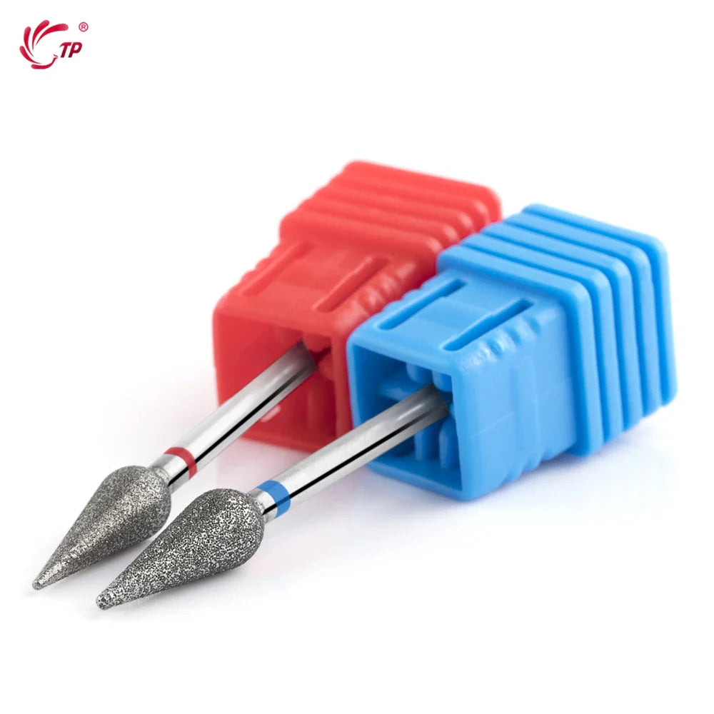 TP 3pcs/set Flame Diamond Nail Drill Bits 3/32'' Russian Electric File Bits Milling Cutter for Manicure Cuticle Remove Nail Tool