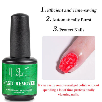 AWStorG15ml 2 IN 1 Crystal Top Coat Transparent Soak Off UV LED Nails Art Manicure Gel Nail Polish Varnishes Primer Function Gel