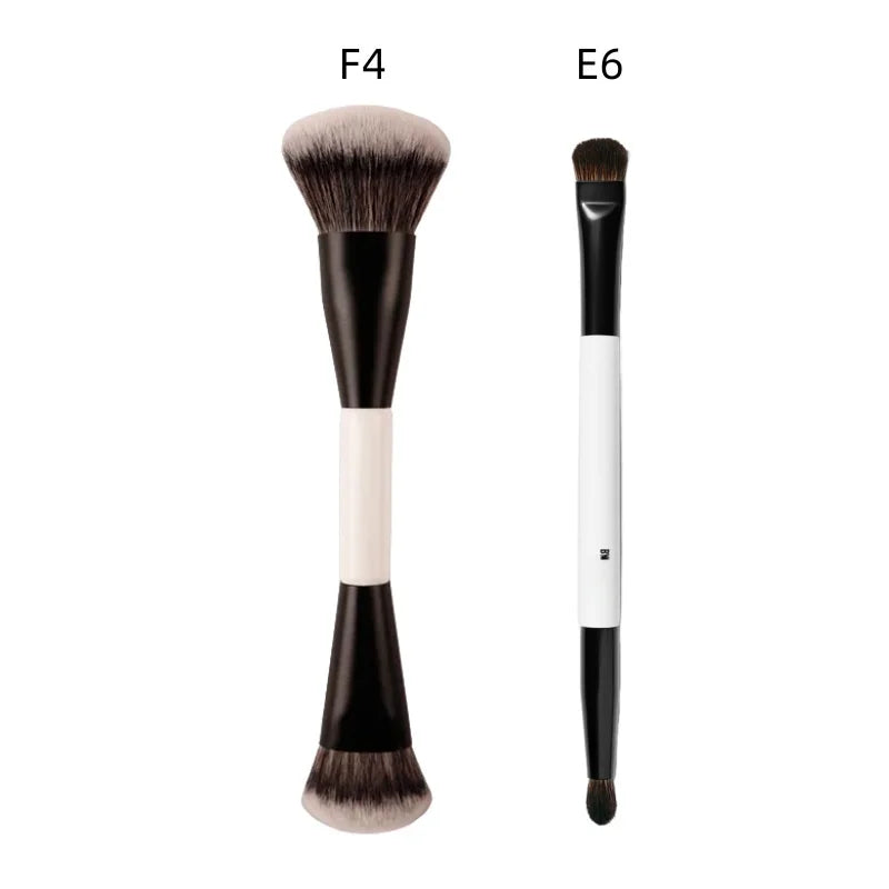 F4 Dual-Ended Synthetic Hair Makeup Brush for Foundation Powder Blush Contour Eyeshadow Concealer