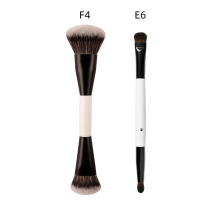F4 Dual-Ended Synthetic Hair Makeup Brush for Foundation Powder Blush Contour Eyeshadow Concealer