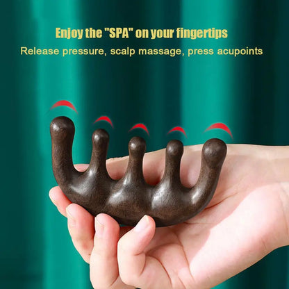 Wood Deer Antler Five Paws Massage Comb Meridians Dredging Scalp Facial Massage Comb Gifts ABS Head Scalp Body Massagers Tool