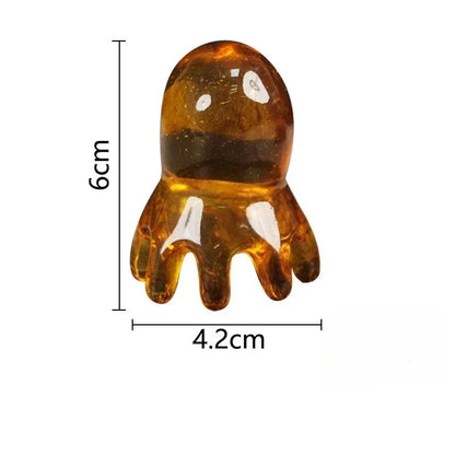 Ergonomic Octopus Head Resin Gua Sha Massager Portable Face Body Scalp Pressure Point Tool Spa Quality Home Travel Use