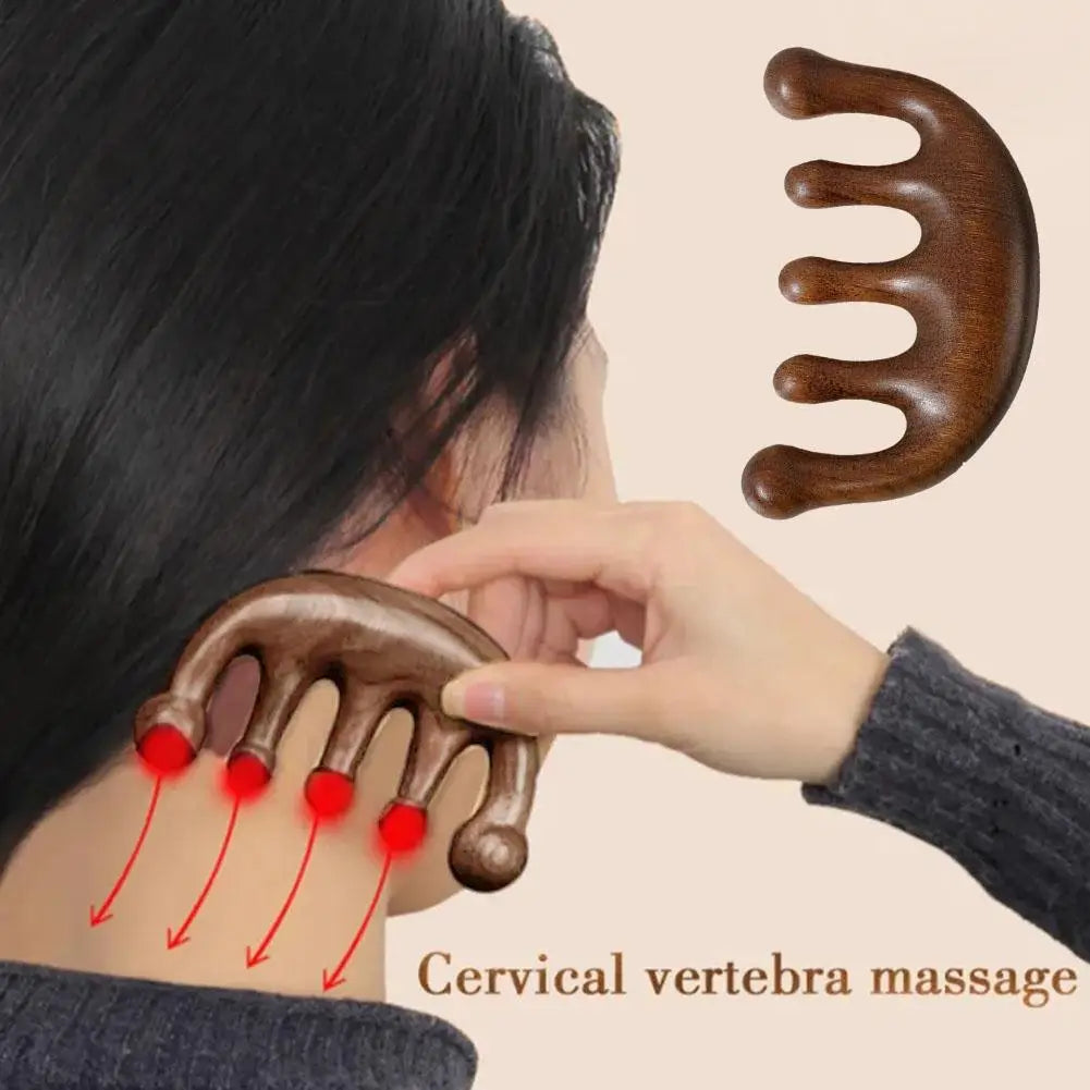 Wood Deer Antler Five Paws Massage Comb Meridians Dredging Scalp Facial Massage Comb Gifts ABS Head Scalp Body Massagers Tool
